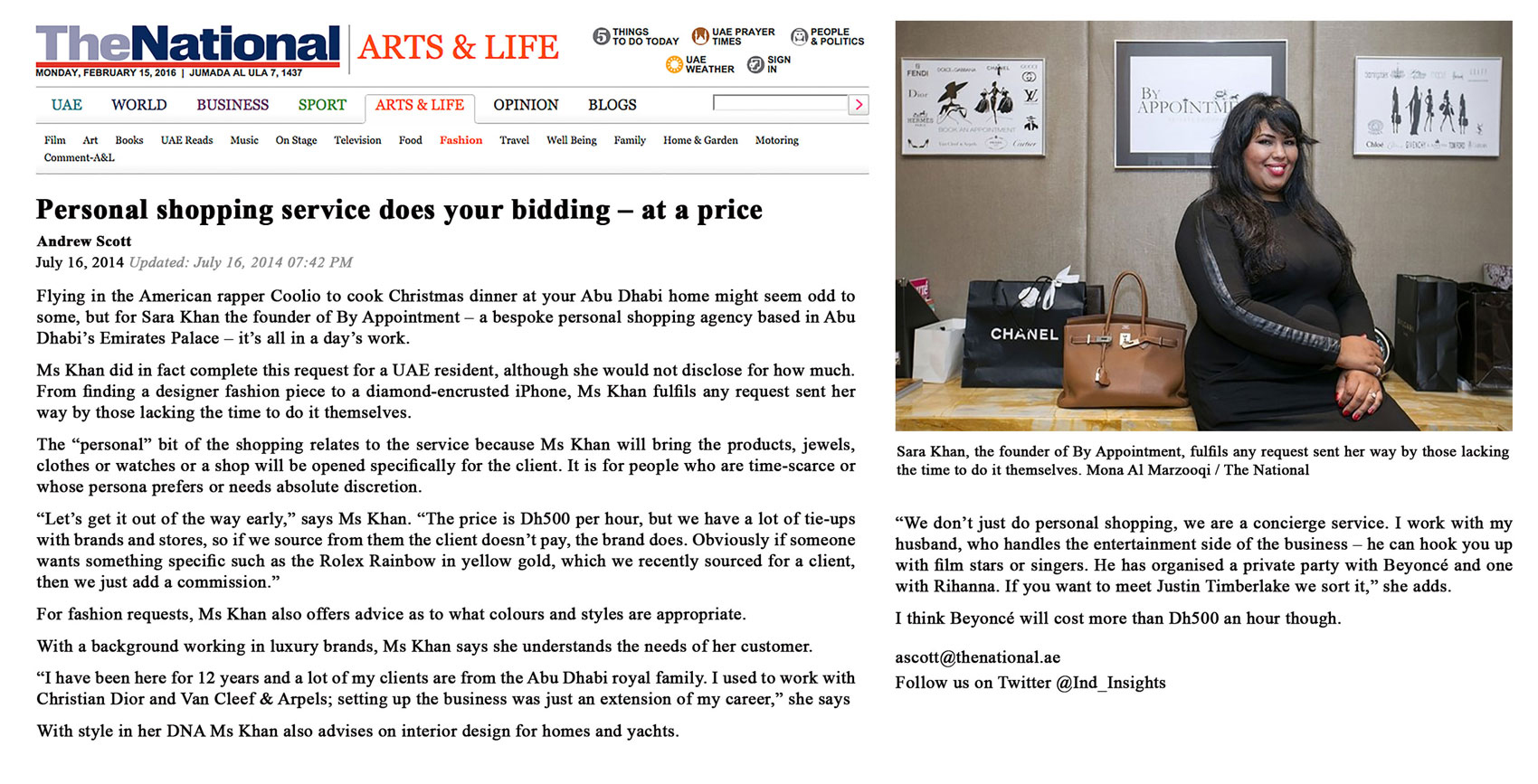 BY APPOINTMENT PERSONAL SHOPPING SERVICE DOES YOUR BIDDING - AT A PRICE